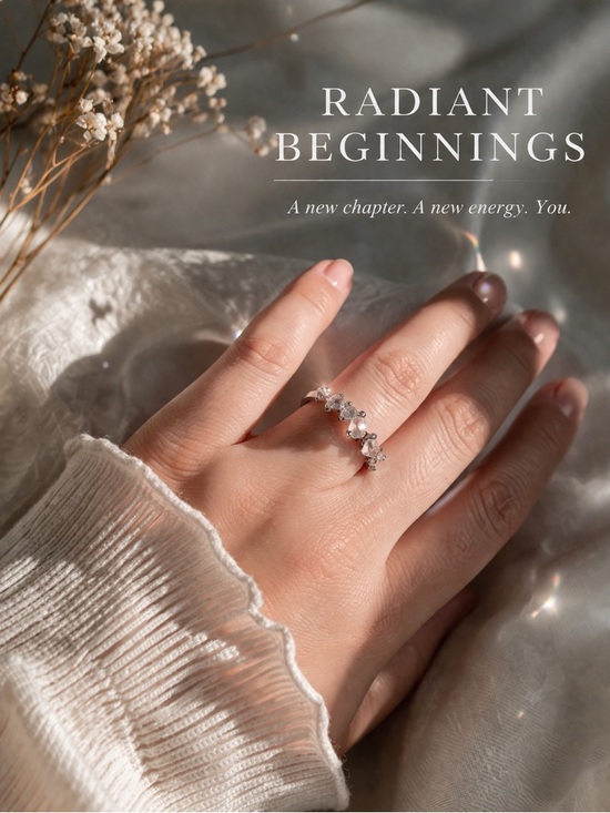 Jewelry - Dainty Silver Marquise Cut CZ Band Ring | Elegant Stackable Minimal Jewelry